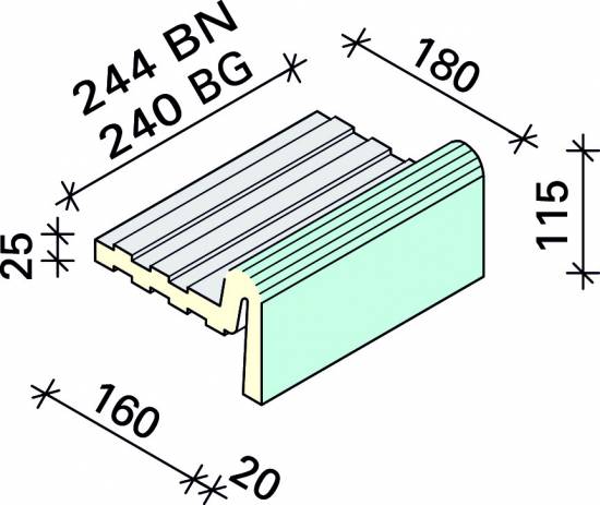 Рукохват под плитку Interbau 244x180x115, арт. 5460 RH B