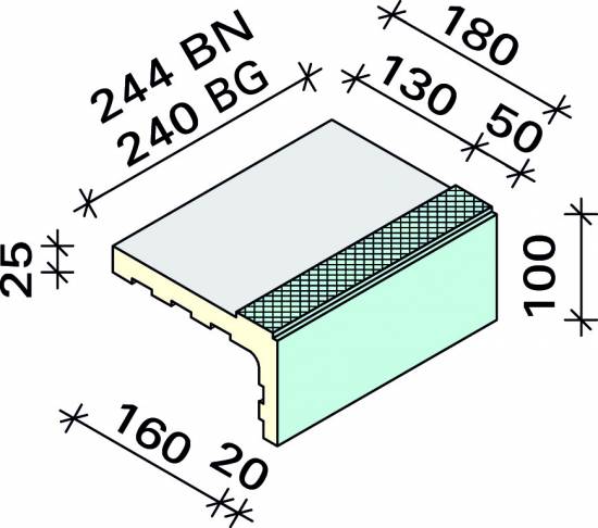 Обкладка Interbau 244x180x100, арт. 5400 RH B